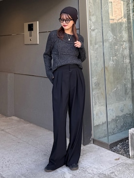 「アイテム（スラックス）」を使った、mayさん（レディース・164cm）の秋コーディネート