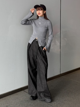 「アイテム（デニムパンツ）」を使った、mayさん（レディース・164cm）の秋コーディネート