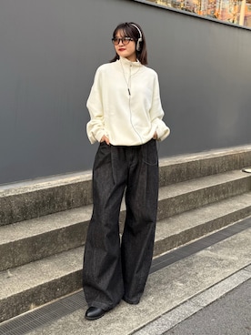 「アイテム（デニムパンツ）」を使った、mayさん（レディース・164cm）の秋コーディネート