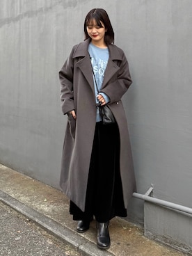 「アイテム（チェスターコート）」を使った、mayさん（レディース・164cm）の秋コーディネート