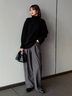 「アイテム（スラックス）」を使った、mayさん（レディース・164cm）の秋コーディネート