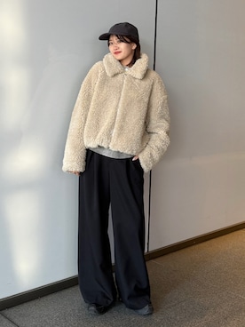 「ニット/セーター」｜「アイテム（ジャケット/アウター）」を使った、mayさん（レディース・164cm）の冬コーディネート