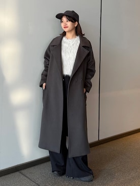 「ニット/セーター」｜「アイテム（チェスターコート）」を使った、mayさん（レディース・164cm）の冬コーディネート