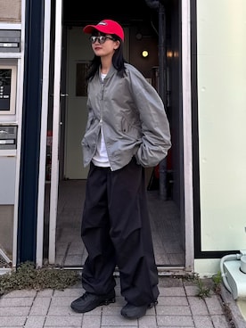 「アイテム（MA-1）」を使った、mayさん（レディース・164cm）の夏コーディネート