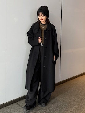 「アイテム（ステンカラーコート）」を使った、mayさん（レディース・164cm）の秋コーディネート