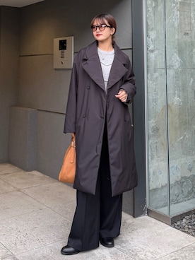 「アイテム（チェスターコート）」を使った、mayさん（レディース・164cm）の秋コーディネート