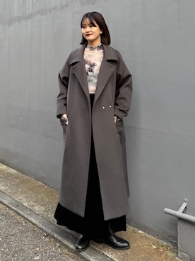 「アイテム（チェスターコート）」を使った、mayさん（レディース・164cm）の秋コーディネート