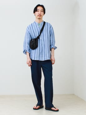 「リネン」｜須山さん（メンズ・177cm）の春コーディネート