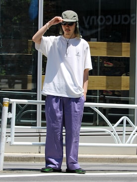「GLOSTER（グロスター）のアイテム」を使った、須山さん（メンズ・177cm）の春コーディネート