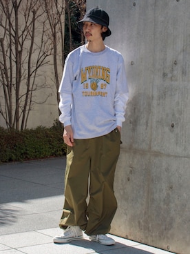 「Coming soon…」｜「アイテム（帽子）」を使った、須山さん（メンズ・177cm）の春コーディネート