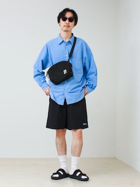 「GLOSTER（グロスター）のアイテム」を使った、須山さん（メンズ・177cm）の春コーディネート