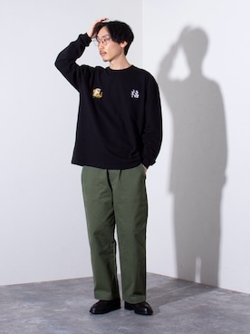 「KLEMAN（クレマン）のアイテム」を使った、須山さん（メンズ・177cm）の冬コーディネート