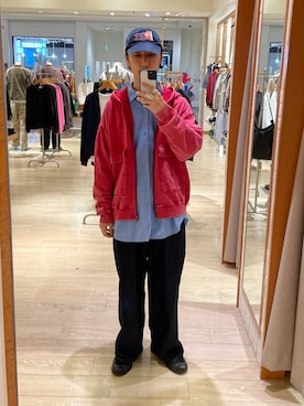 「GLOSTER（グロスター）のアイテム」を使った、須山さん（メンズ・177cm）の秋コーディネート