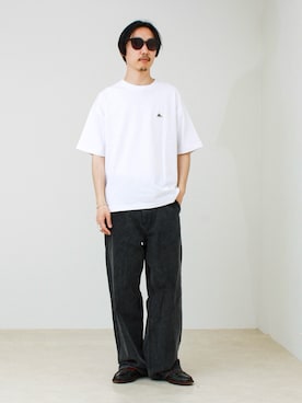 「GLOSTER（グロスター）のアイテム」を使った、須山さん（メンズ・177cm）の春コーディネート