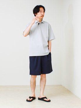 「GLOSTER（グロスター）のアイテム」を使った、須山さん（メンズ・177cm）の春コーディネート