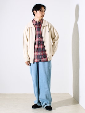 「アイテム（カーディガン/ボレロ）」を使った、須山さん（メンズ・177cm・30代）の秋コーディネート