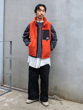 「PENDLETON（ペンドルトン）のアイテム（スウェット）」を使った、須山さん（メンズ・177cm）の秋コーディネート