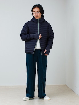 「TWEED MILL（ツイードミル）のアイテム」を使った、須山さん（メンズ・177cm）の秋コーディネート