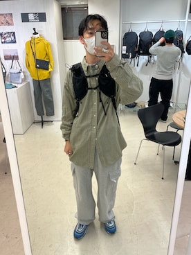 「karrimor（カリマー）の【karrimor/カリマー】AR 20  ナイロン/バックパック/リュック/ユニセックス/20L（バックパック/リュック、ブラック系）」を使った、須山さん（メンズ・177cm）の夏コーディネート