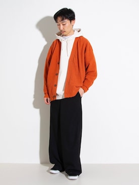 「PENDLETON（ペンドルトン）のアイテム（パーカー）」を使った、須山さん（メンズ・177cm）の冬コーディネート