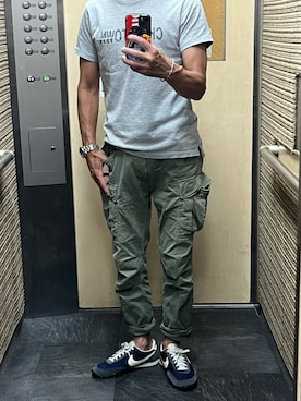 「Engineered Garments（エンジニアードガーメンツ）のアイテム」を使った、cacchiさん（メンズ・165cm）の夏コーディネート
