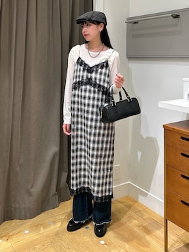 「アイテム（ハンチング/ベレー帽）」を使った、みゆさん（レディース・160cm）の秋コーディネート