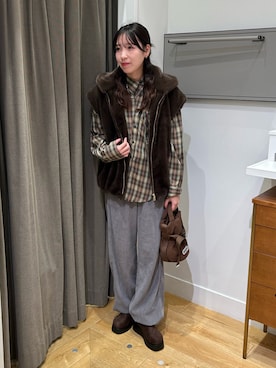 「ROSE BUD（ローズバッド）のアイテム（パンツ）」を使った、みゆさん（レディース・160cm）の冬コーディネート