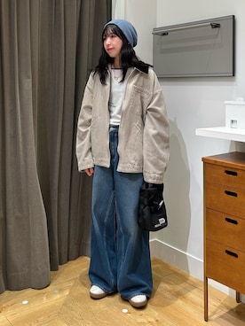 「アイテム（ブルゾン、グレー系）」を使った、みゆさん（レディース・160cm）の秋コーディネート