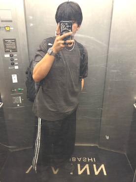 「Y-3(ワイスリー)のアイテム」を使った、ポチたまさん(メンズ・173cm)の秋コーディネート
