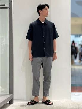 「リネンシャツ」｜BJさん（メンズ・178cm）の夏コーディネート