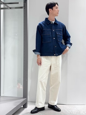 「初秋コーデ」｜「アイテム（デニムジャケット）」を使った、BJさん（メンズ・178cm）の秋コーディネート