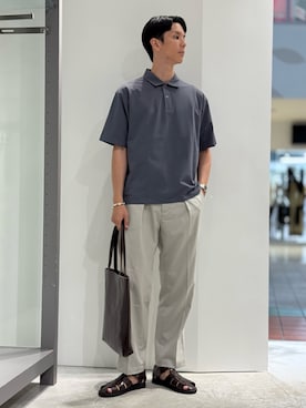 「アイテム（ポロシャツ）」を使った、BJさん（メンズ・178cm）の夏コーディネート
