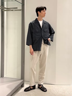 「ABAHOUSE GRAY（アバハウスグレイ）のアイテム」を使った、BJさん（メンズ・178cm）の夏コーディネート