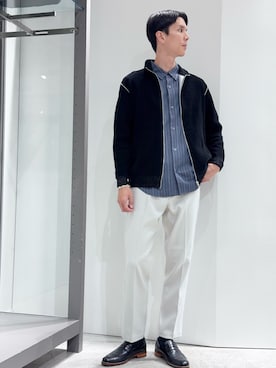 「アイテム（スラックス、ベージュ系）」を使った、BJさん（メンズ・178cm）の秋コーディネート