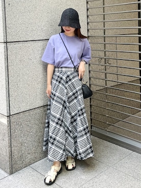 「DISCUS（ディスカス）のアイテム」を使った、MAMIさん（レディース・156cm）の夏コーディネート