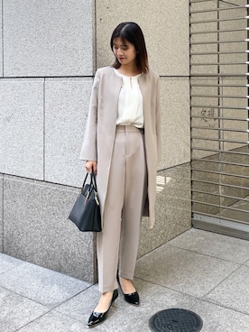 「お仕事スタイル」｜「アイテム（ワンピース/ドレス）」を使った、MAMIさん（レディース・156cm）の秋コーディネート