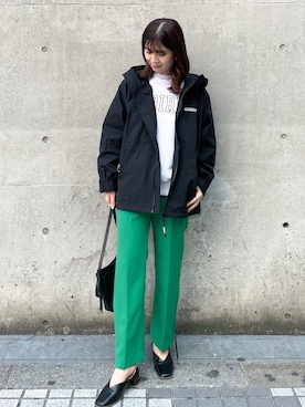 「GERRY（ジェリー）のアイテム（マウンテンパーカー）」を使った、MAMIさん（レディース・156cm）の春コーディネート