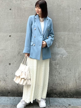 「シアーカーディガン」｜「アイテム（ジャケット/アウター）」を使った、MAMIさん（レディース・156cm）の春コーディネート
