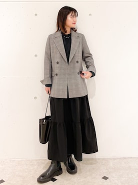 「チェック柄に恋してる」｜「アイテム（シャツワンピース）」を使った、MAMIさん（レディース・156cm）の秋コーディネート