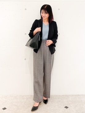「ガンクラブチェック」｜「アイテム（ジャケット/アウター）」を使った、MAMIさん（レディース・156cm）の秋コーディネート
