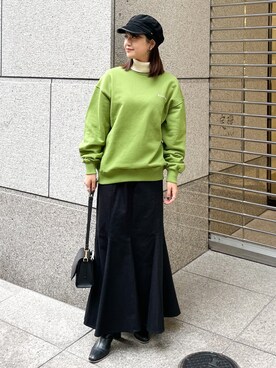 「タートルネック」｜「アイテム（キャスケット）」を使った、MAMIさん（レディース・156cm）の秋コーディネート