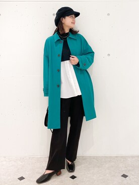 「ROPE' PICNIC（ロペピクニック）のアイテム（ステンカラーコート）」を使った、MAMIさん（レディース・156cm）の冬コーディネート