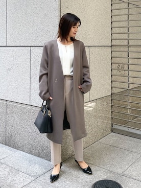 「お仕事スタイル」｜「アイテム（ジャケット/アウター）」を使った、MAMIさん（レディース・156cm）の秋コーディネート