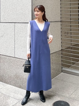「マイベストコーデ2022」｜「アイテム（ワンピース/ドレス）」を使った、MAMIさん（レディース・156cm）の冬コーディネート