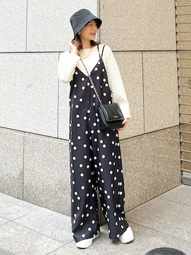 「ROPE' PICNIC（ロペピクニック）のアイテム（オールインワン・サロペット）」を使った、MAMIさん（レディース・156cm）の冬コーディネート