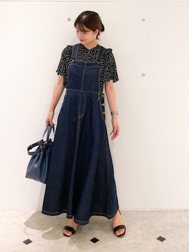 「ROPE' PICNIC（ロペピクニック）のドット/無地フリルブラウス（シャツ/ブラウス）」を使った、MAMIさん（レディース・156cm）の夏コーディネート