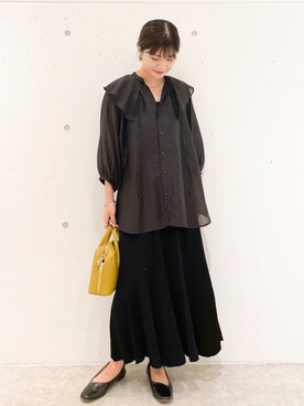 「スクエアトゥ」｜「アイテム（その他シューズ）」を使った、MAMIさん（レディース・156cm）の秋コーディネート