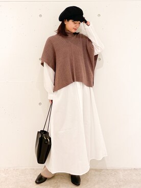 「スクエアトゥ」｜「アイテム（シャツワンピース）」を使った、MAMIさん（レディース・156cm）の秋コーディネート