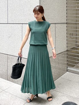 Rope Picnic ロペピクニック のワンピース ドレス グリーン系 を使った人気ファッションコーディネート Wear