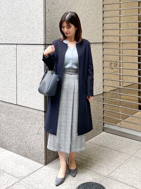「お仕事スタイル」｜「アイテム（ワンピース/ドレス）」を使った、MAMIさん（レディース・156cm）の秋コーディネート